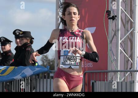 Roma, Italia. 3 marzo 2024. Lonedo durante la 49a edizione della mezza maratona Eurospin Roma Ostia Roma, Italia - domenica 3 marzo 2024. Sport ( foto di Alfredo Falcone/LaPresse ) credito: LaPresse/Alamy Live News Foto Stock