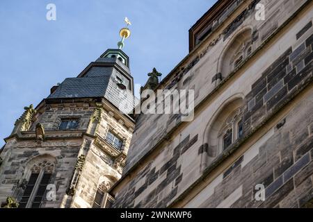 Coburg, Germania. 3 marzo 2024. La chiesa protestante luterana di St Moriz a Coburg. Crediti: Pia Bayer/dpa/Alamy Live News Foto Stock