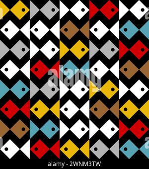Fish geometric Pattern seamless. Pesci sfondo astratto Illustrazione Vettoriale
