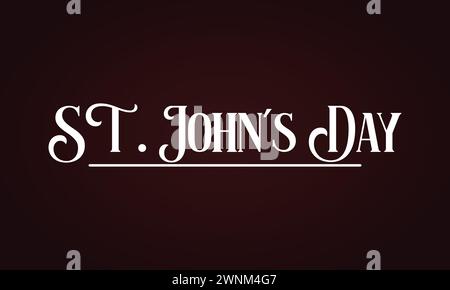 Saint Johns Day Text con sfondo colorato e illustrazione Illustrazione Vettoriale