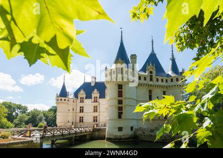Chateau Azay-le-Rideau, dipartimento Indre-et-Loire, regione Centre-Val de Loire, Francia Foto Stock