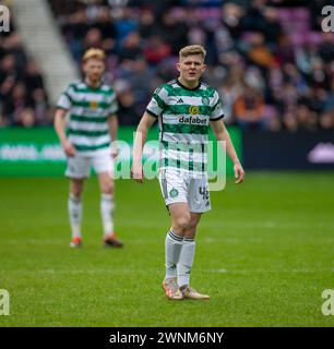 Tynecastle Park, Edimburgo, Regno Unito. 3 marzo 2024. Scottish Premiership Football, Hearts contro Celtic; Daniel Kelly di Celtic Credit: Action Plus Sports/Alamy Live News Foto Stock