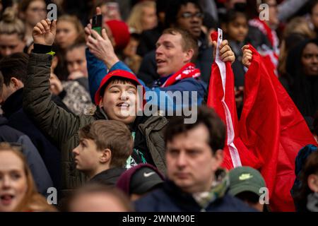 Londra, Regno Unito. 3 marzo 2024. Londra, Inghilterra, 3 marzo 2024: Tifosa dell'Arsenal alla partita Barclays fa Womens Super League tra Arsenal e Tottenham Hotspur all'Emirates Stadium di Londra, Inghilterra. (Pedro Porru/SPP) credito: SPP Sport Press Photo. /Alamy Live News Foto Stock