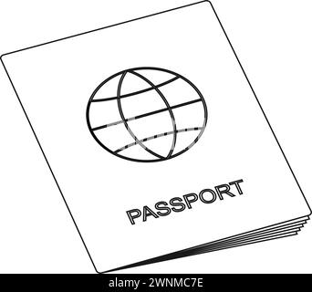 disegno dell'illustrazione vettoriale dell'icona passport Illustrazione Vettoriale