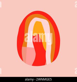 Buona Pasqua Set di cartoline, poster o copertine in stile moderno minimalista. Modelli eleganti e alla moda per pubblicità e branding, congratulazioni o inviti Illustrazione Vettoriale