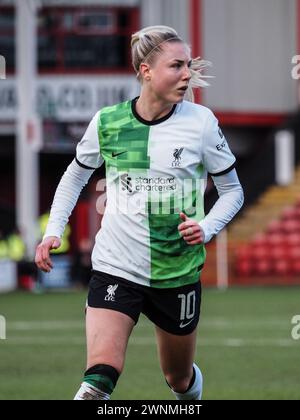 Walsall, Regno Unito. 3 marzo 2024. Walsall, Inghilterra, 3 marzo 2024: Sophie Roman Haug (10 Liverpool) in azione durante la partita Barclays fa Womens Super League tra Aston Villa e Liverpool al Bescot Stadium di Walsall, Inghilterra (Natalie Mincher/SPP) crediti: SPP Sport Press Photo. /Alamy Live News Foto Stock