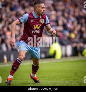 Burnley, Regno Unito. 3 marzo 2024. Burnley, Inghilterra, 3 marzo 2024 Vitinho di Burnley durante la partita di calcio di Premier League tra Burnley e Bournemouth al Turf Moor di Burnley, Inghilterra. (Richard Callis/SPP) credito: SPP Sport Press Photo. /Alamy Live News Foto Stock