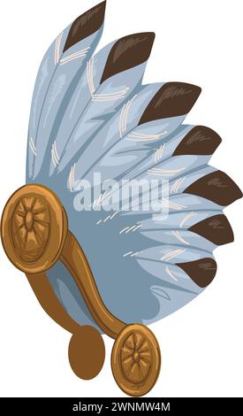 Cappelli Maya con piume, cultura e costumi Illustrazione Vettoriale