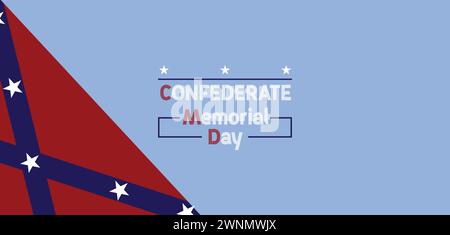 Puoi scaricare sfondi e sfondi del Confederate Memorial Day sul tuo smartphone, tablet o computer. Illustrazione Vettoriale