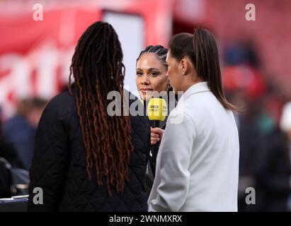 Londra, Regno Unito. 3 marzo 2024. Il presentatore della BBC Alex Scott durante la partita di fa Women's Super League all'Emirates Stadium di Londra. Il credito per immagini dovrebbe essere: David Klein/Sportimage Credit: Sportimage Ltd/Alamy Live News Foto Stock