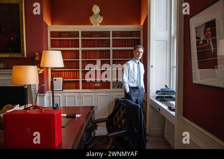 PIC mostra Jeremy Hunt Cancelliere dello Scacchiere al numero 11 di Downing Street Foto Stock