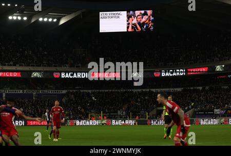 Bruxelles, Belgio. 3 marzo 2024. L'immagine mostra una partita di calcio tra RSC Anderlecht e KAS Eupen, domenica 03 marzo 2024 a Bruxelles, il giorno 28 della prima divisione del campionato belga "Jupiler Pro League" 2023-2024. BELGA PHOTO VIRGINIE LEFOUR credito: Belga News Agency/Alamy Live News Foto Stock