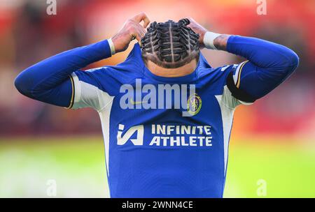 Londra, Regno Unito. 2 marzo 2024 - Brentford contro Chelsea - Premier League - GTech Community Stadium. Malo gusto di Chelsea in azione contro Brentford. Crediti immagine: Mark Pain / Alamy Live News Foto Stock