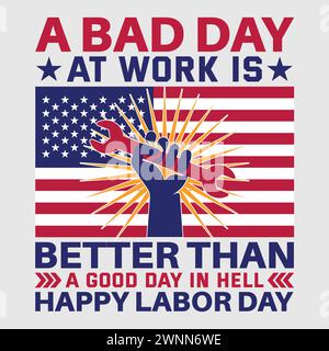 Design T-shirt per il Labor Day Illustrazione Vettoriale