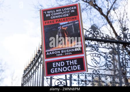 Roma, Italia. 2 marzo 2024. Dimostrazione a Roma, Italia, il 2 marzo 2024, a sostegno del popolo palestinese (foto di Nardone/Pacific Press/Sipa USA) credito: SIPA USA/Alamy Live News Foto Stock