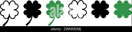 Simbolo icona Clover Imposta il design semplice di base Illustrazione Vettoriale