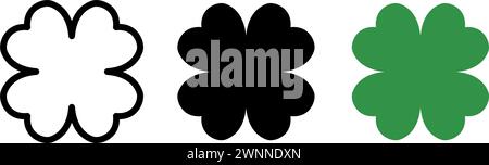 Simbolo icona Clover Imposta il design semplice di base Illustrazione Vettoriale