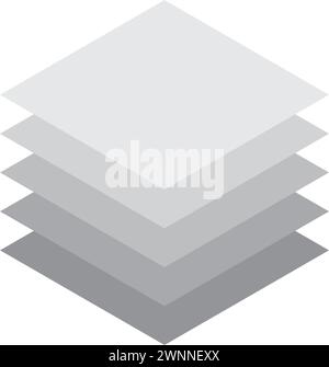 Simbolo icona livelli imposta il design piatto semplice di base Illustrazione Vettoriale