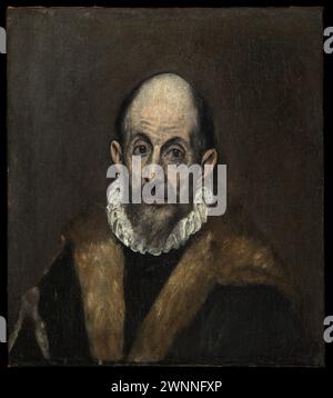 Ritratto di un vecchio uomo. El Greco (Domenikos Theotokopoulos). ca. 1595-1600. Foto Stock