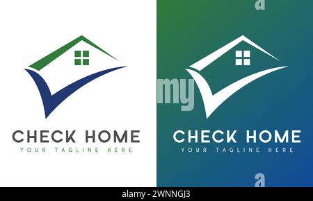 Controllare il logo Home Logo Design Real Estate Illustrazione Vettoriale