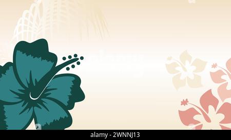 cartolina postale di sfondo con ologramma tropico hawaiano in formato vettoriale Illustrazione Vettoriale