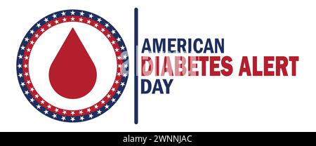 American Diabetes Alert Day. Adatto per biglietti d'auguri, poster e striscioni. Illustrazione Vettoriale