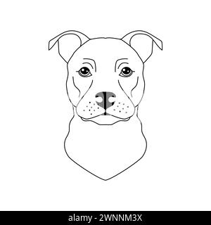 Pitbull terrier dog in stile art Illustrazione Vettoriale