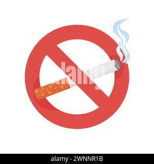 World No Tobacco Day, barrato la sigaretta, non fumare. Illustrazione vettoriale su bianco Illustrazione Vettoriale