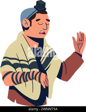 tefillin tradizionali ebrei Illustrazione Vettoriale