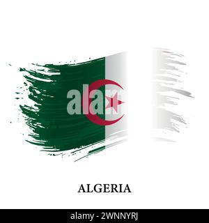 Bandiera grunge dell'Algeria, sfondo vettoriale del pennello Illustrazione Vettoriale