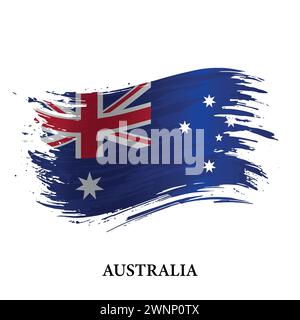 Bandiera grunge dell'Australia, sfondo vettoriale del pennello Illustrazione Vettoriale