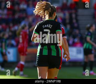 Bristol, Regno Unito. 3 marzo 2024. Bristol, Inghilterra, 3 marzo 2024 Veatriki Sarri (7 Brighton) durante la partita Barclays fa Womens Super League tra Bristol City e Brighton & Hove Albion all'Ashton Gate di Bristol, Inghilterra. (Beast/SPP) credito: SPP Sport Press Photo. /Alamy Live News Foto Stock