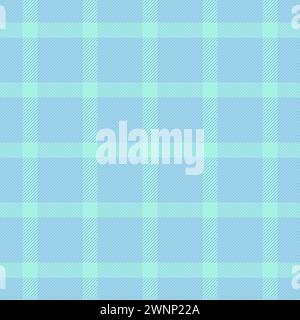Controllo vettoriale a quadri di composizione, tessuto di sfondo senza cuciture. Tessuto tartan con motivo ruvido di colore ciano e tè. Illustrazione Vettoriale