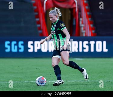 Bristol, Regno Unito. 3 marzo 2024. Bristol, Inghilterra, 3 marzo 2024 Guro Bergsvand (5 Brighton) durante la partita Barclays fa Womens Super League tra Bristol City e Brighton & Hove Albion all'Ashton Gate di Bristol, Inghilterra. (Beast/SPP) credito: SPP Sport Press Photo. /Alamy Live News Foto Stock