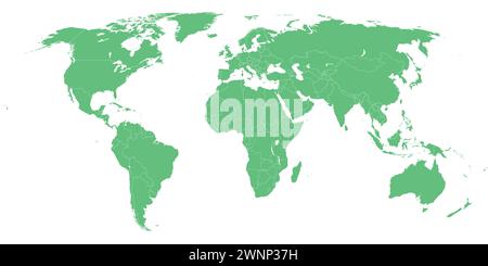 stati con confini sulla mappa politica del mondo Illustrazione Vettoriale