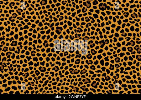 Pelle di stampa leopardata, motivo animale senza cuciture per un design tessile Illustrazione Vettoriale