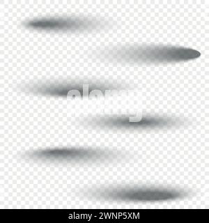 Set di sovrapposizioni di ombre trasparenti su uno sfondo a scacchi Illustrazione Vettoriale