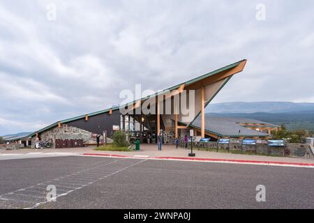 Logan Pass Visitor Center nel Glacier National Park in Montana Foto Stock