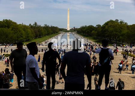 Il sito che guarda verso il monumento a Washington dove Martin Luther King ha tenuto il suo famoso discorso "i have A Dream". Foto Stock