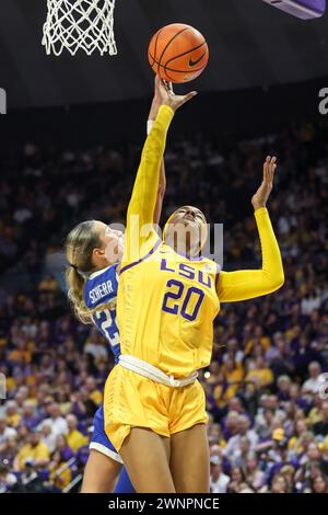 Baton Rouge, LOUISIANA, Stati Uniti. 3 marzo 2024. Janae Kent (20 anni) della LSU si è messa a letto durante la partita di pallacanestro femminile NCAA tra i Kentucky Wildcats e i LSU Tigers al Pete Maravich Assembly Center di Baton Rouge, LOUISIANA. Jonathan Mailhes/CSM/Alamy Live News Foto Stock