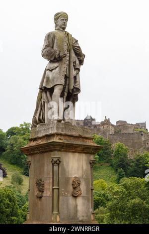 Il monumento Allan Ramsay, Edimburgo Foto Stock