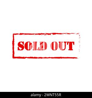 Francobollo grunge rosso esaurito. Vendita modello badge in gomma vintage. Illustrazione vettoriale. EPS 10. Immagine stock. Illustrazione Vettoriale