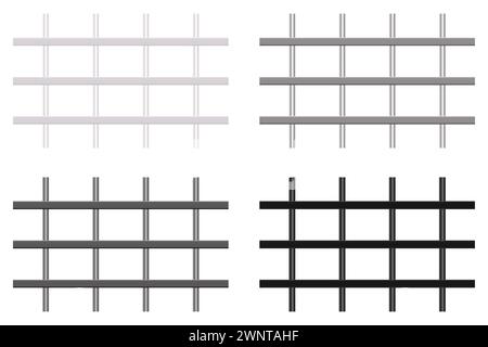 gabbia prigione 3d senza interruzioni. Barre metalliche per carceri. Griglia di ferro. Illustrazione vettoriale. EPS 10. immagine stock. Illustrazione Vettoriale