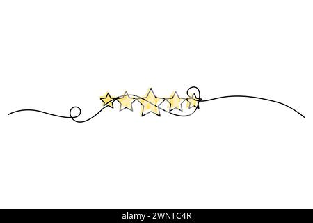 Cinque stelle valutazione prodotto da un cliente su un disegno. Illustrazione vettoriale. EPS 10. immagine stock. Illustrazione Vettoriale