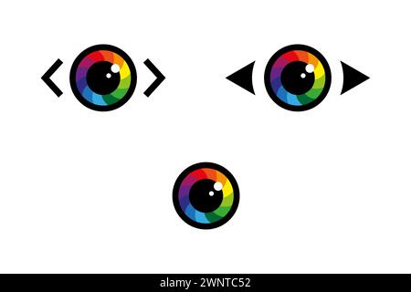 Icona occhio. Simbolo dell'occhio. Segno a occhio piatto. Icone colorate per gli occhi. EPS 10. Immagine stock. Illustrazione Vettoriale