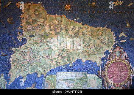 Mappe del mondo antico HQ – Mappa del territorio della Sicilia 1583. 327x418 Foto Stock