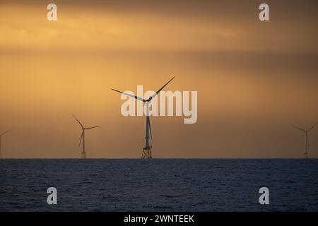 Seagreen Wind Energy, parco eolico scozzese offshore. Vestas V164, turbine da 10 Megawatt. Foto Stock