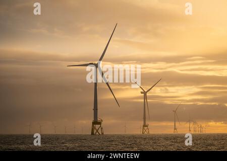 Seagreen Wind Energy, parco eolico scozzese offshore. Vestas V164, turbine da 10 Megawatt. Foto Stock