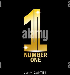 Numero uno. Simbolo del campione, vittoria. Primo posto. Premio primo posto. Illustrazione vettoriale. EPS 10. Immagine stock. Illustrazione Vettoriale