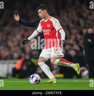 25 Feb 2024 - Arsenal contro Newcastle United - Premier League - Emirates Stadium Gabriel Martinelli dell'Arsenal in azione. Foto : Mark Pain / Alamy Live News Foto Stock